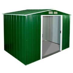 Sapphire Metal Apex Shed - Green - W8ft x D6ft