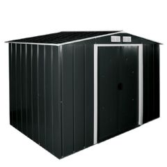 Sapphire Metal Apex Shed - Anthracite - W8ft x D8ft
