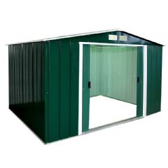 Sapphire Metal Apex Shed - Green - W10ft x D8ft