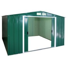 Sapphire Metal Apex Shed - Green - W10ft x D10ft