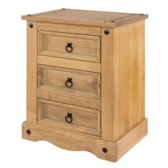 Core Products Corona 3 Drawer Bedside Cabinet