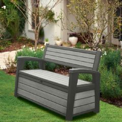 Keter Hudson 227L 2 Seater Storage Bench - Grey