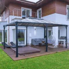 Palram Martinique 5000 Fixed Gazebo - 4.9m x 3.6m - Grey