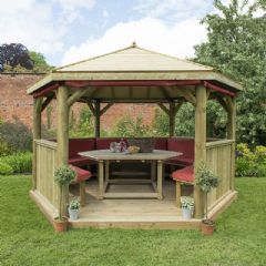 Forest Garden Hexagonal Gazebo with Timber Roof 4m x 4m