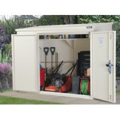 Asgard Addition Metal Pent Shed - Ivory - W6ft x D3ft