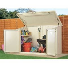 Asgard Access Metal Pent Shed - Ivory - W6ft x D3ft
