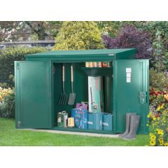 Asgard Annexe Police Approved Metal Pent Shed - Green - W6ft x D3ft