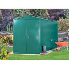 Asgard Centurion Police Approved Metal Apex Shed - Green - W5ft x D15ft