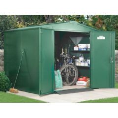 Asgard Gladiator Police Approved Metal Apex Shed - Green - W7ft x D7ft