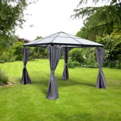 Glendale Peninsula Polycarbonate Gazebo - 3m x 3m - Grey