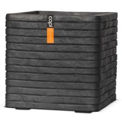 Capi Nature Row Square Planter - Black - W40cm x D40cm x H40cm