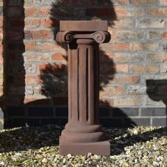 The Garden Feature Collection Clawson Scroll Plinth - Rust - W33cm x D33cm x H80cm