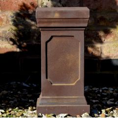 The Garden Feature Collection Clawson Plinth - Rust - W33cm x D33cm x H65cm