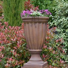 The Garden Feature Collection Overton Urn - Rust - W43cm x D43cm x H76cm