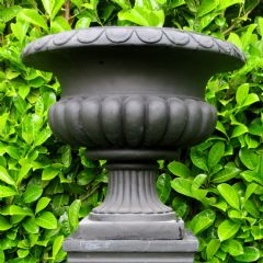 The Garden Feature Collection Bakestone Urn - Black - W58cm x D58cm x H50cm