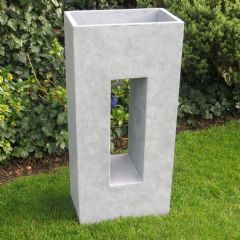 The Garden Feature Collection Grantham Planter - Stone - W45cm x D27cm x H96cm