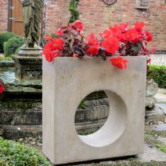 The Garden Feature Collection Uppingham Planter - Stone - W60cm x D25cm x H60cm