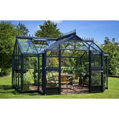 Juliana Orangery Greenhouse - Anthracite and Black - W14ft x D10ft - Toughened Glass
