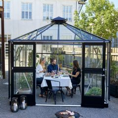 Juliana Oasis Greenhouse - Aluminium and Black - Toughened Glass