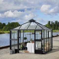 Juliana Oasis Greenhouse - Anthracite and Black - Toughened Glass