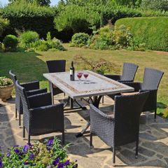Europa Leisure Burlington Stockholm 6 Seater Dining Set - Black Chairs