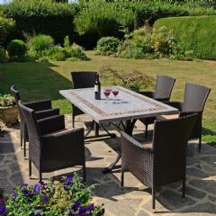 Europa Leisure Burlington Stockholm 6 Seater Dining Set - Brown Chairs