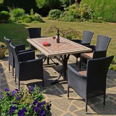 Europa Leisure Hampton Stockholm 6 Seater Dining Set - Black Chairs