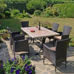 Byron Manor Hampton Stockholm 6 Seater Dining Set - Brown Chairs