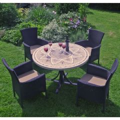 Byron Manor Montpellier Stockholm 4 Seater Dining Set - Black Chairs
