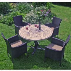 Byron Manor Montpellier Stockholm 4 Seater Dining Set - Brown Chairs
