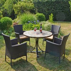 Byron Manor Monterey Stockholm 4 Seater Dining Set - Brown Chairs