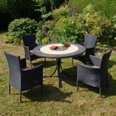 Byron Manor St Malo Stockholm 4 Seater Dining Set - Black Chairs