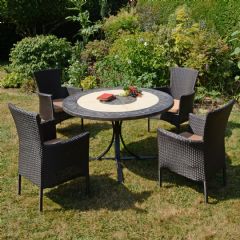 Byron Manor St Malo Stockholm 4 Seater Dining Set - Brown Chairs