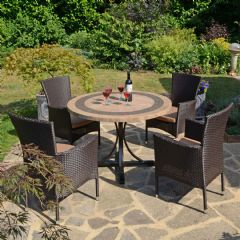 Byron Manor Vermont Stockholm 4 Seater Dining Set - Brown Chairs