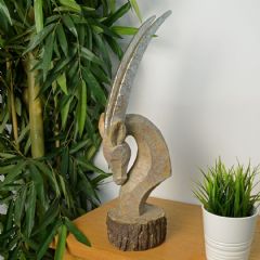 Elur Orcy Head Carved Wood Effect Ornament