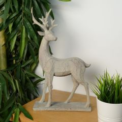 Elur Deer Carved Wood Effect Ornament