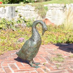 Europa Leisure Goose Statue - H56cm - Dark Verdigris