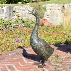 Europa Leisure Goose Statue - H67cm - Dark Verdigris