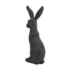 Solstice Sculptures Sitting Hare - 61cm - Blue Iron Effect