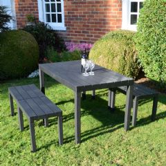 Europa Leisure Roma Rectangular 4 Seater Dining Set - Anthracite