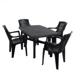 Europa Leisure Taranto Parma 4 Seater Dining Set - Anthracite