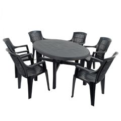 Europa Leisure Teramo Parma 6 Seater Dining Set - Anthracite