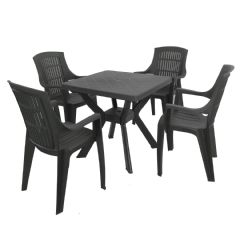 Europa Leisure Turin Parma 4 Seater Dining Set - Anthracite