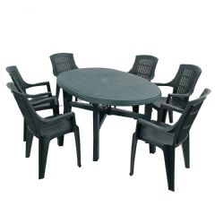 Europa Leisure Teramo Parma 6 Seater Dining Set - Green