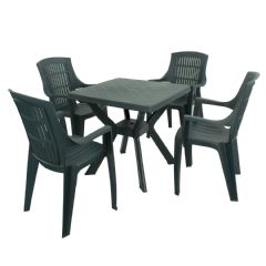 Europa Leisure Turin Parma 4 Seater Dining Set - Green
