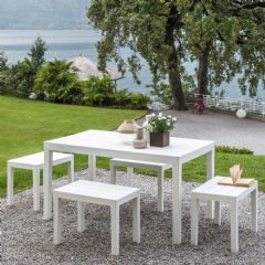 Europa Leisure Roma Rectangular 4 Seater Dining Set - White