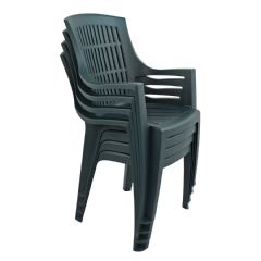 Trabella Parma Stacking Chair - Green - Pack of 4