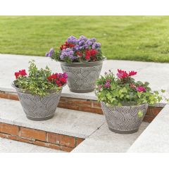 Greenhurst Set of 3 Brompton Planters - Grey