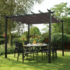 Rowlinson Latina Grey Canopy Pergola - W300cm x D300cm