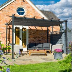 Rowlinson Venetian Grey Canopy Pergola - W395cm x D300cm